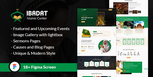 Ibadat Islamic Center Figma Web Template TFx