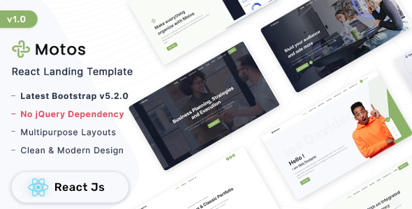 Motos - React Landing Page Template TFx