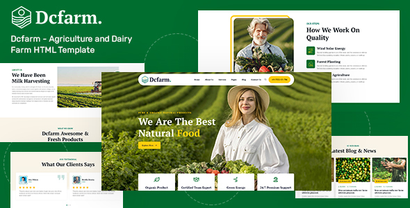Dcfarm - Agriculture and Dairy Farm HTML Template TFx