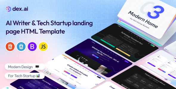 DexAI – AI Writer amp Tech Startup Landing Page Template TFx