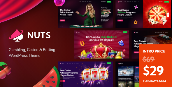 Nuts - Gambling Casino amp Betting WordPress Theme TFx