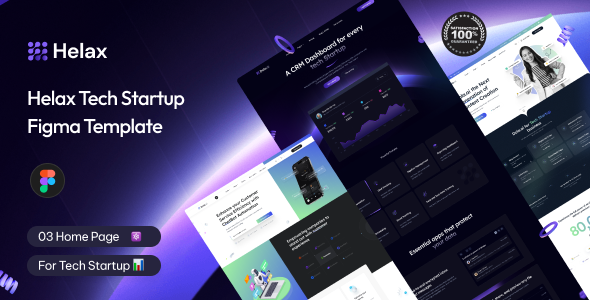Helax - Tech Startup Landing Page Figma Template TFx