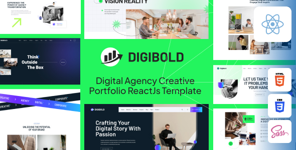 DigiBold - Digital Agency Creative Portfolio React Js Template TFx