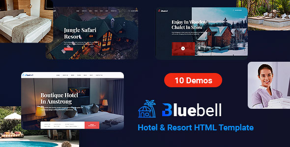 Bluebell – Hotel amp Resort HTML Template TFx