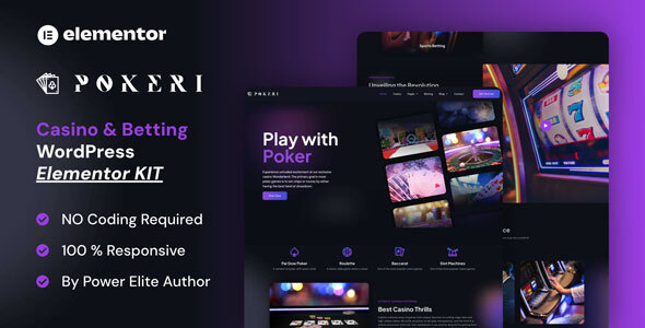 Pokeri - Casino amp Betting Elementor Pro Template Kit TFx