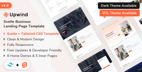 Upwind - Svelte Landing Page Template TFx