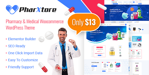 Pharxtore - Pharmacy amp Medical Woocommerce WordPress Theme TFx
