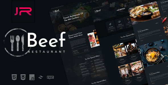 Beef – Modern Restaurant Template TFx SiteTemplates
