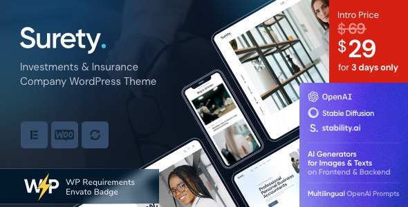 Surety - Finance WordPress Theme TFx WordPress