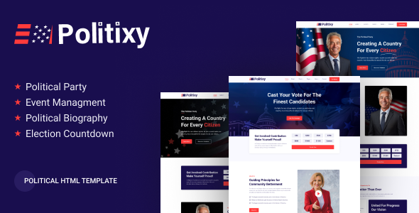 Politixy – Election Campaign Political Bootstrap 5 Website Templates TFx