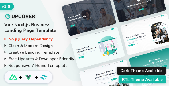 Upcover - Nuxt 3 Business Landing Page Template TFx