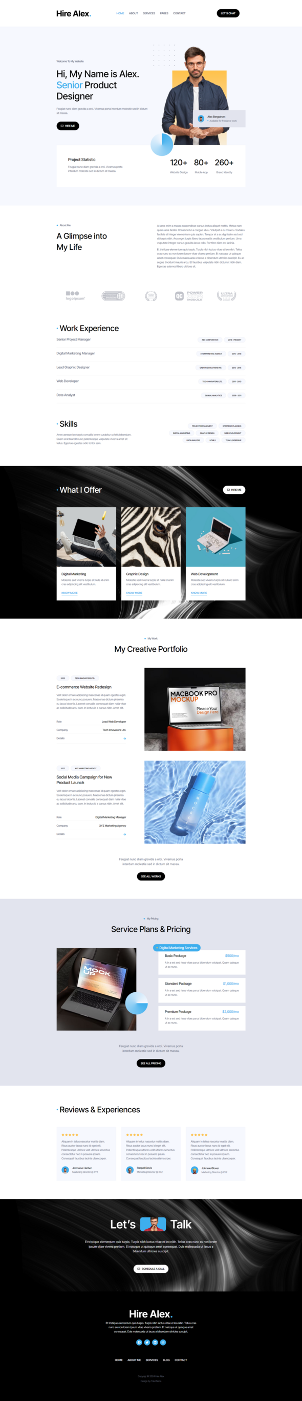 HireAlex - CV amp Portfolio Elementor Template Kit TFx