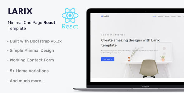 Larix - React Landing Page Template TFx