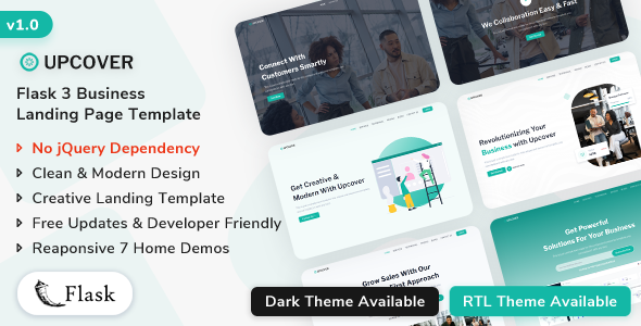 Upcover - Flask 3 Landing Page Template TFx