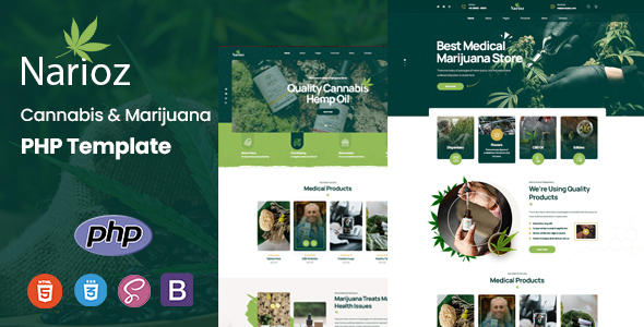 Narioz - Cannabis amp Marijuana PHP Template TFx
