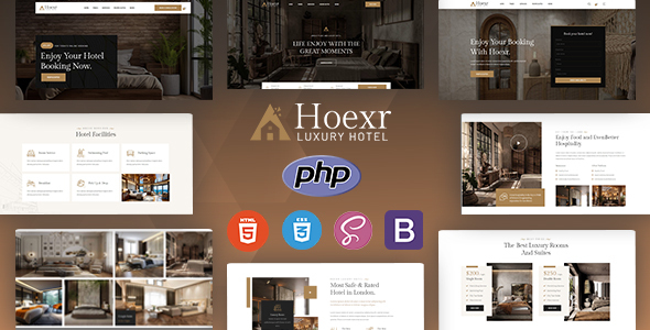 Hoexr - Hotel Booking PHP Template TFx SiteTemplates