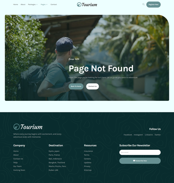 Tourium - Travel amp Tour Agency Elementor Template Kit TFx