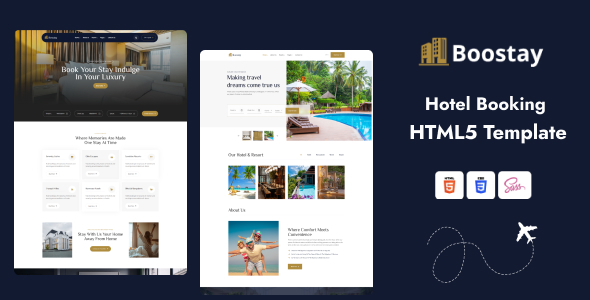 Boostay - Hotel booking HTML5 Template TFx