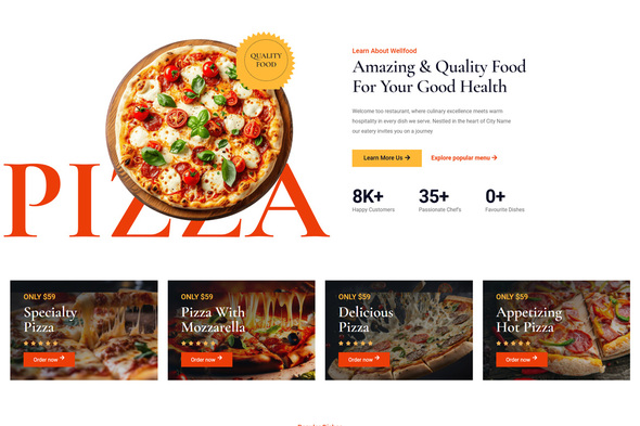 Wellfood - Fast Food amp Restaurant Elementor Pro Template Kit TFx
