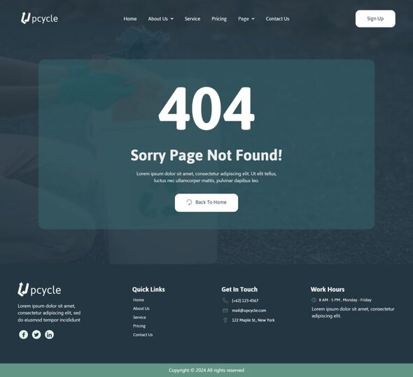 Upcycle - Waste Management amp Recycling Elementor Template Kit TFx